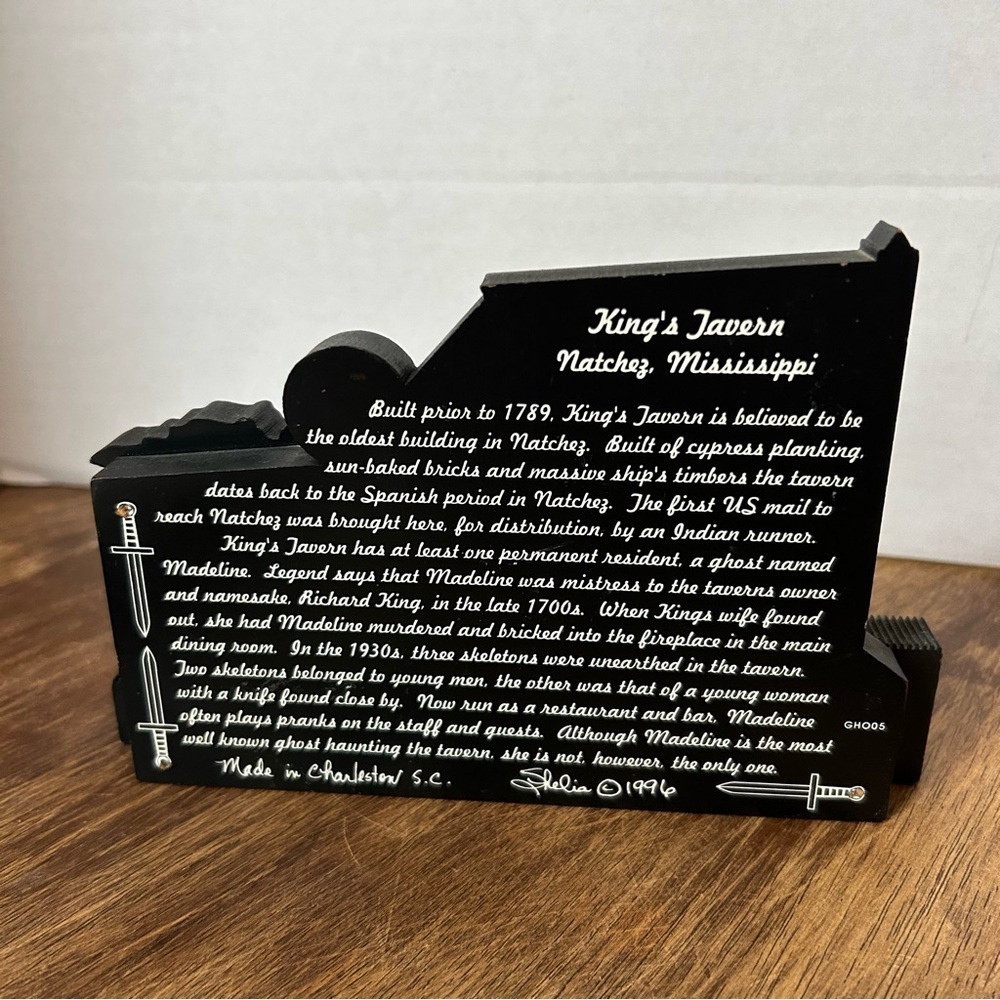 Shelia Collectible Wood House 1996 King's Tavern Natchez Mississippi Decor - Picture 3 of 5